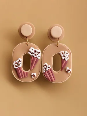 SWITCH 2 oldalas pisztáciás és popcornos fülbevaló