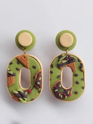 SWITCH 2 oldalas pisztáciás és popcornos fülbevaló