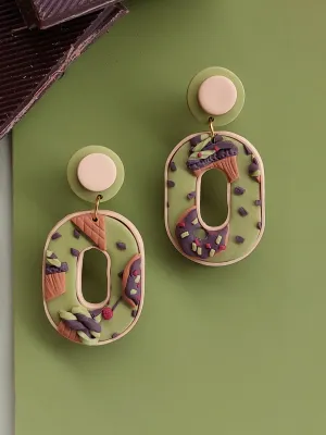 SWITCH 2 oldalas pisztáciás és popcornos fülbevaló