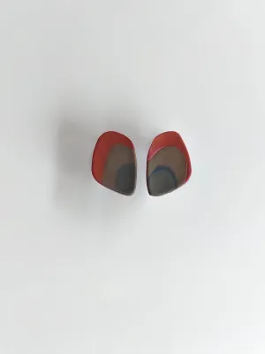 URBAN ECHO vörösréz zöldesszürke bedugós fülbevaló