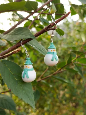 XMAS menta sapkás hóember fülbevaló