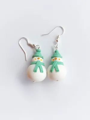 XMAS menta sapkás hóember fülbevaló