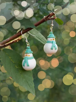 XMAS menta sapkás hóember fülbevaló