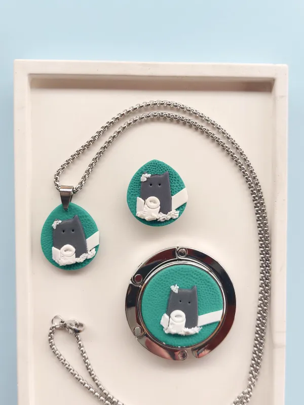 Termék CATZ fekete játszó cicás nyaklánc Kép