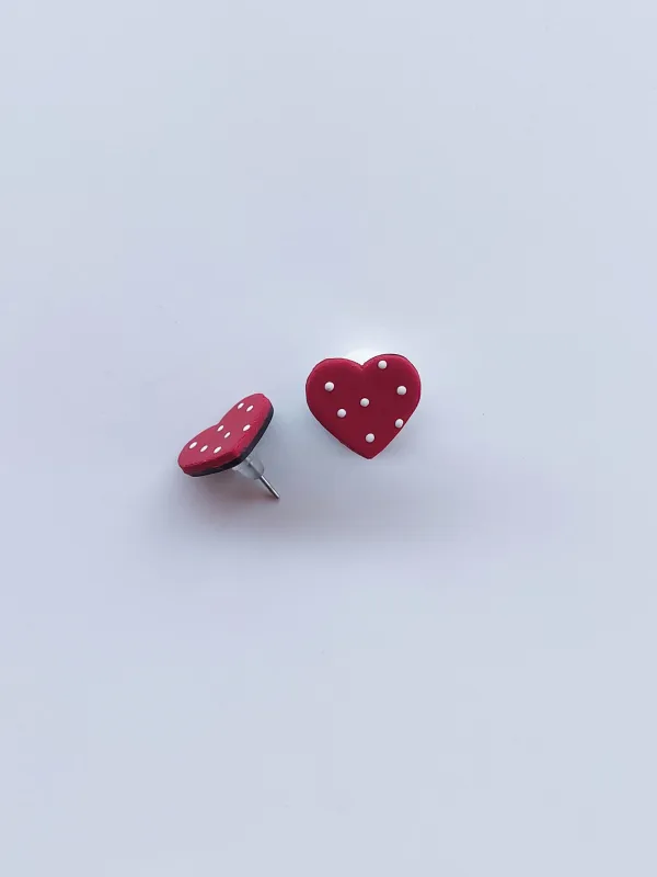 Termék DOTS  valentin bordó bedugós szív fülbevaló Kép