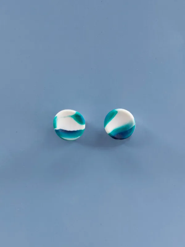 Termék STRATA türkiz és fehér bedugós fülbevaló Kép