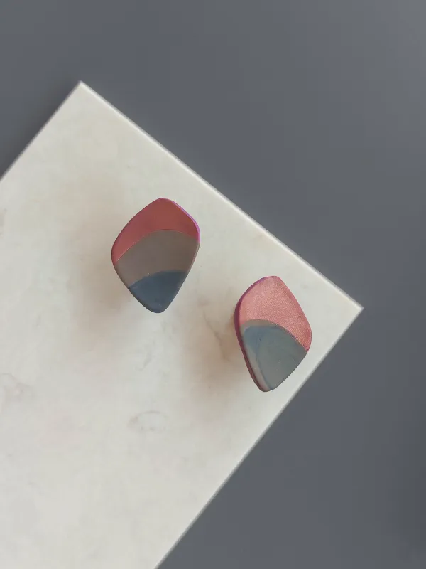 Termék URBAN ECHO vörösréz zöldesszürke bedugós fülbevaló Kép